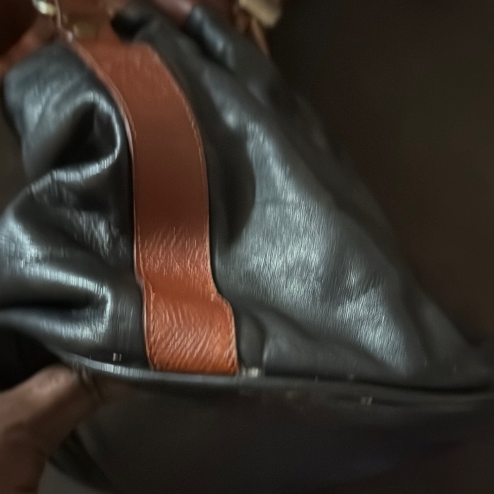 Two-Tone Leather Drawstring Bag - image 6